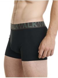 Ανδρικό boxer Walk - Μαύρο - Fashion λάστιχο με logo - 2 pack - Cotton - Regular Fit