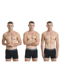 Ανδρικό boxer Walk - Μαύρο - Fashion λάστιχο με logo - 3 pack - Cotton - Regular Fit