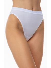 Γυναικείο Brazil slip Minerva - Λευκό - Ψηλόμεσο - 2 Pack - Regular Fit - Cotton