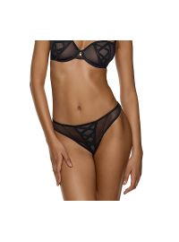 Γυναικείο Brazilian MED SYLVIE - Μαύρo - Μπεζ - Sexy slip - Regular Fit - Polyester