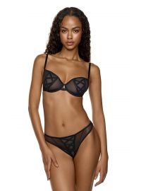 Γυναικείο Brazilian MED SYLVIE - Μαύρo - Μπεζ - Sexy slip - Regular Fit - Polyester