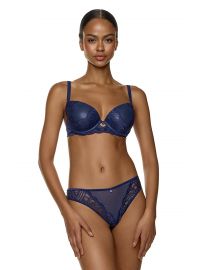 Γυναικείο Σουτιέν MED NORA - Χωρίς ενίσχυση - Μπλε Δαντέλα - Regular Fit - Polyester - Cup D