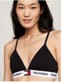 Γυναικείο σουτιέν τριγωνάκι Tommy Hilfiger - Μαύρο - Logo - Cotton - Regular Fit