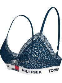 Γυναικείο σουτιέν τριγωνάκι Tommy Hilfiger - Μπλε δαντέλα - Logo - Nylon - Regular Fit