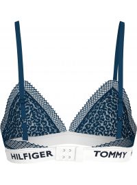 Γυναικείο σουτιέν τριγωνάκι Tommy Hilfiger - Μπλε δαντέλα - Logo - Nylon - Regular Fit