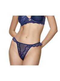 Γυναικείο T-String MED NORA - Μπλε Δαντέλα - Sexy slip - Regular Fit - Modal