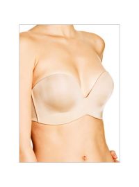 Σουτιέν στράπλες Wonderbra Ultimate - Μπεζ χωρίς ραφές - Μεγάλα μεγέθη - Cup D E