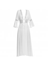 Νυφική ρόμπα Miss Rosy - Ιβουάρ - Λεπτομέρειες Με Δαντέλα - Μακριά - Maxi