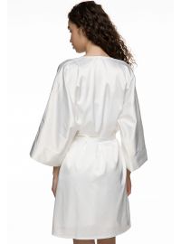 Νυφική ρόμπα Miss Rosy - Σατέν Ιβουάρ με ζώνη