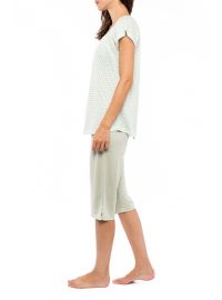 Γυναικεία πυτζάμα Pink Label - Μέντα κάπρι - Γεωμετρικό Print