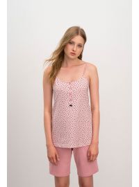 Γυναικεία πυτζάμα  Vamp - Βαμβακερή - Ροζ - Σορτσάκι