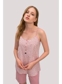 Γυναικεία πυτζάμα  Vamp - Βαμβακερή - Ροζ - Σορτσάκι