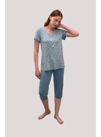 Γυναικεία πυτζάμα  Vamp - Κάπρι παντελόνι - Serene Blue