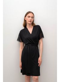 Γυναικεία ρόμπα Vamp - Σταυρωτή - Κοντό μανίκι - Μαύρη