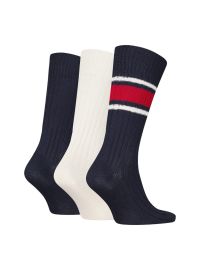 Ανδρικές κάλτσες Tommy Hilfiger - GIFTBOX - Navy και Λευκές - 3 Pack - Cotton