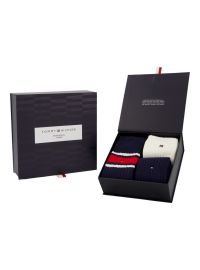 Ανδρικές κάλτσες Tommy Hilfiger - GIFTBOX - Navy και Λευκές - 3 Pack - Cotton