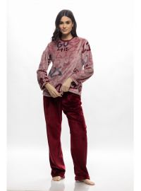 Γυναικεία πυτζάμα Galaxy - Fleece - Σάπιο μήλο Print - Regular Fit - PolyesterΓυναικεία πυτζάμα Galaxy - Fleece - Σάπιο μήλο Print - Regular Fit - Polyester