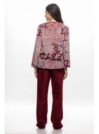 Γυναικεία πυτζάμα Galaxy - Fleece - Σάπιο μήλο Print - Regular Fit - Polyester