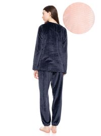 Γυναικεία Πυτζάμα Pink Label - Ροζ - Βελουτέ - Polyester - Regular Fit