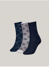Γυναικείες Κάλτσες Tommy Hilfiger - Giftbox - Navy  με σχέδιο - 3 Pack - Cotton