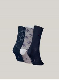 Γυναικείες Κάλτσες Tommy Hilfiger - Giftbox - Navy  με σχέδιο - 3 Pack - Cotton