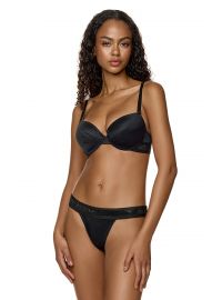 Γυναικείο Σουτιέν Push Up MED MONET - Μαύρο με στρας - Regular Fit - Polyester - Cup B