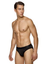 MED Ανδρικό slip TRAVIS - Μαύρο -  Fashion Μαύρο λάστιχο - Regular Fit - Modal