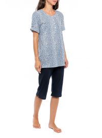 Γυναικεία πυτζάμα Pink Label - Animal print - Κάπρι - Plus size