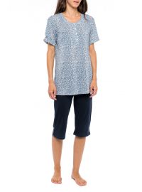 Γυναικεία πυτζάμα Pink Label - Animal print - Κάπρι - Plus size