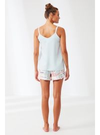 Γυναικείο Baby Doll Penye Mood  - Πυτζάμα καλοκαιρινή - Γαλάζια print