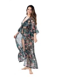 Γυναικείο Beachwear Dorina - 3/4 μανίκι - Εμπριμέ - Μαxi