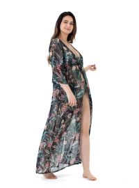 Γυναικείο Beachwear Dorina - 3/4 μανίκι - Εμπριμέ - Μαxi