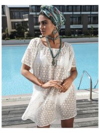 Γυναικείο Beachwear Rock Club - Λευκό Φόρεμα - Κιπούρ Δαντέλα