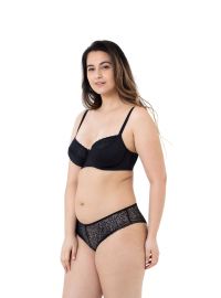 Σουτιέν Dorina Savanna - Μαύρο + Μπεζ - Μεγάλα μεγέθη - 1+1 ΔΩΡΟ - Χωρίς Ενίσχυση - Με Μπανέλα - Cup D - E