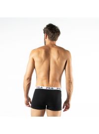 Ανδρικό boxer FILA - Μαύρο Βαμβακερό - Φαρδύ λευκό λάστιχο 2pack