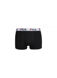 Ανδρικό boxer FILA - Μαύρο Βαμβακερό - Φαρδύ λευκό λάστιχο 2pack