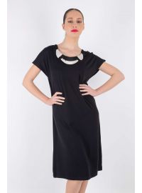 Φόρεμα Claire Katrania - Outwear midi - Μαύρο - Κέντημα