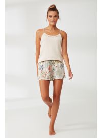 Γυναικείο Baby Doll Penye Mood  - Πυτζάμα καλοκαιρινή - Λευκή Floral