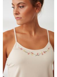 Γυναικείο Baby Doll Penye Mood  - Πυτζάμα καλοκαιρινή - Λευκή Floral