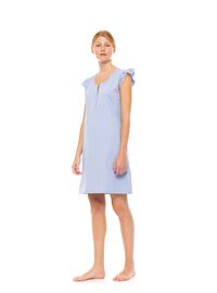 Γυναικείο Νυχτικό Pink Label - Blue Cloud - Κοντό Μανίκι - Δαντέλα - Πατιλέτα - Cotton