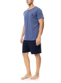 Ανδρική Καλοκαιρινή Πυτζάμα Ulisse -  Cosmos Blue - Με πατιλέτα - 3PCS - CottonΑνδρική Καλοκαιρινή Πυτζάμα Ulisse -  Cosmos Blue - Με πατιλέτα - 3PCS - Cotton