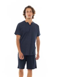 Ανδρική Καλοκαιρινή Πυτζάμα Ulisse - Stripe - V-NECK - Κοντό μανίκι - Cotton