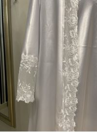 Γυναικεία Ρόμπα Σατέν - Νυχτικό Σατέν - Σετ Fontana di vita - Δαντέλα - Ιβουάρ