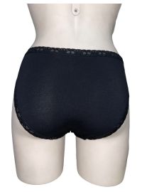 Γυναικείο Slip Midi MEI - Μαύρο - Οικολογικό βαμβάκι - Λάστιχο Δαντέλα