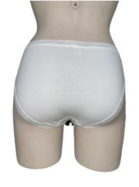 Γυναικείο Slip Midi MEI - Λευκό - Οικολογικό βαμβάκι - Λάστιχο Δαντέλα