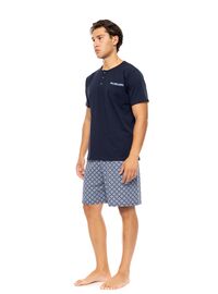 Ανδρική Καλοκαιρινή Πυτζάμα Ulisse - Yacht Blue - Με πατιλέτα - 3PCS - Cotton