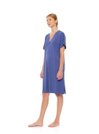 Γυναικείο Νυχτικό Pink Label -  Cosmos Blue - Κοντό Μανίκι - Bamboo