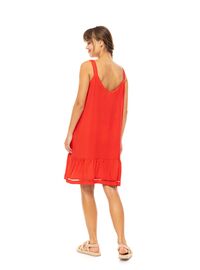 Γυναικείο Beachdress Pink Label -  Φόρεμα - Κόκκινο - Regular Fit - Viscose