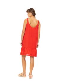 Γυναικείο Beachdress Pink Label -  Φόρεμα - Κόκκινο - Regular Fit - Viscose