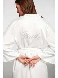 Νυφική ρόμπα Penye Mood  - Εκρού - Σατέν